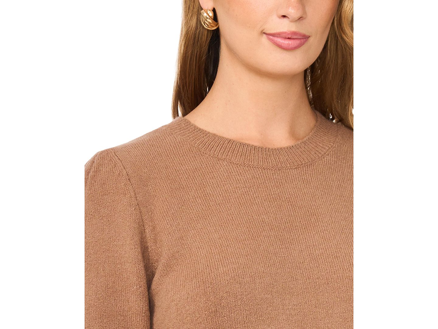 Женский свитер Vince Camuto Short-Sleeve Crewneck, цвет: Какао — фото 4