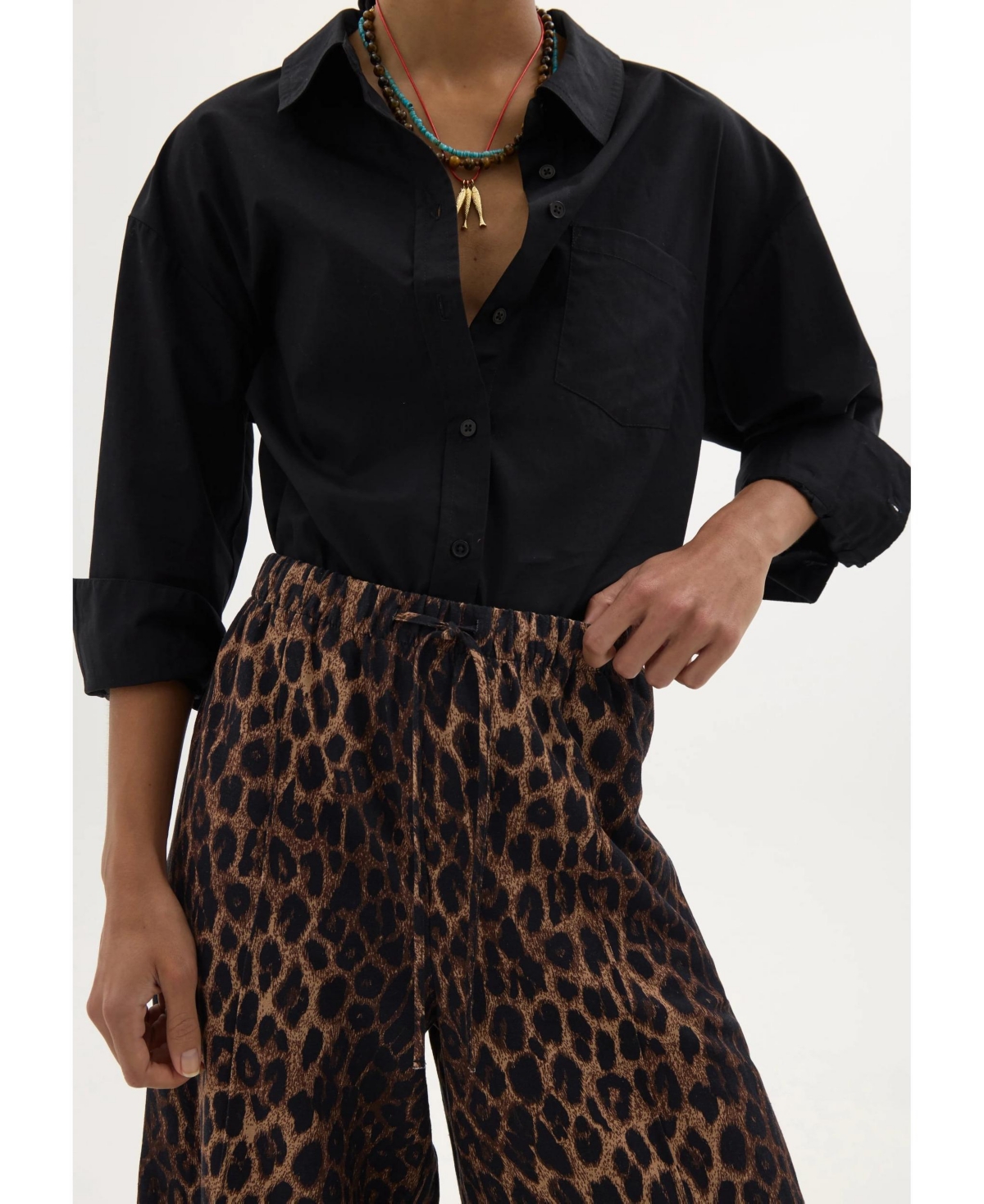 Hush Women's Petunia Linen Blend Leopard Trouser