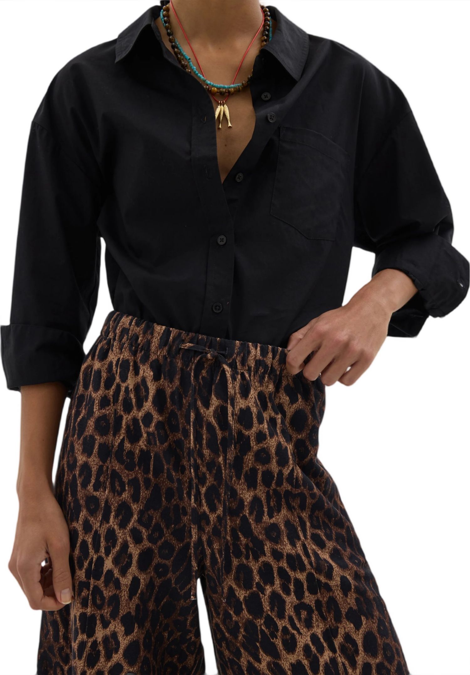 Women's Petunia Linen Blend Leopard Trouser