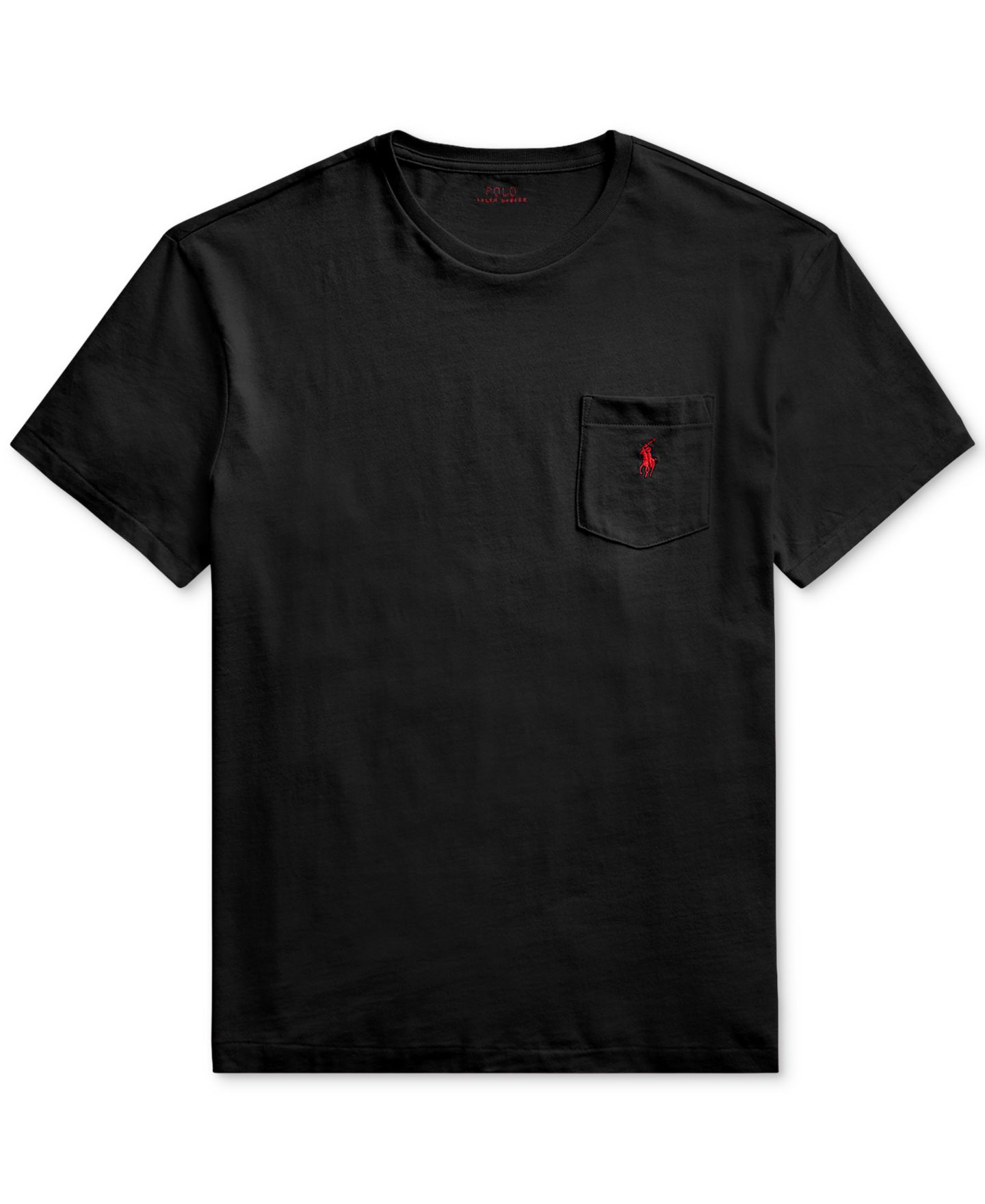 Мужская футболка Polo Ralph Lauren Classic-Fit Crewneck Pocket, цвет: Чёрный — фото 6