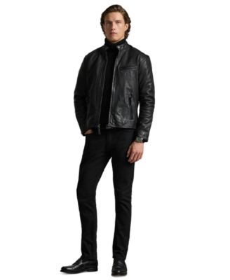 Polo Ralph Lauren Men's Café Racer Leather Jacket - Macy's