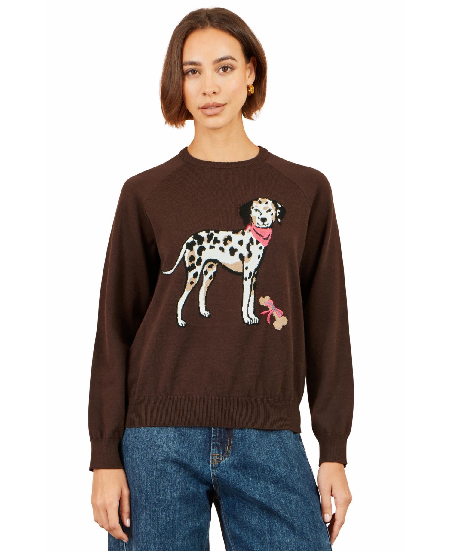 Women's Dalmatian Intarsia Relaxed Jumper