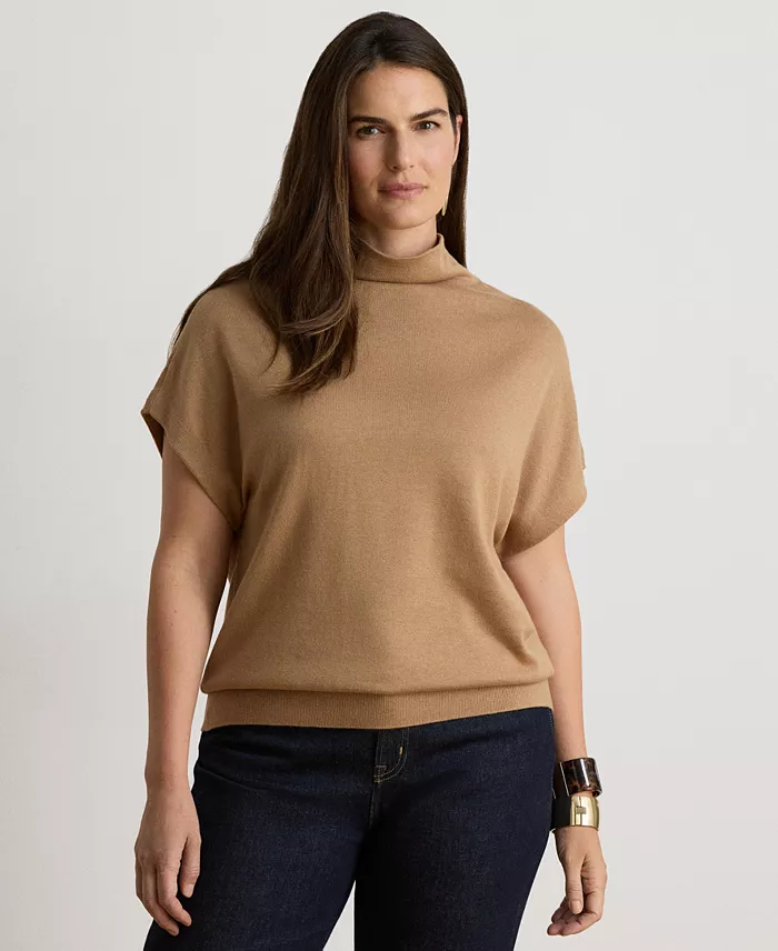 Women's Mock-Neck Cap-Sleeve Sweater - thumbnail 10