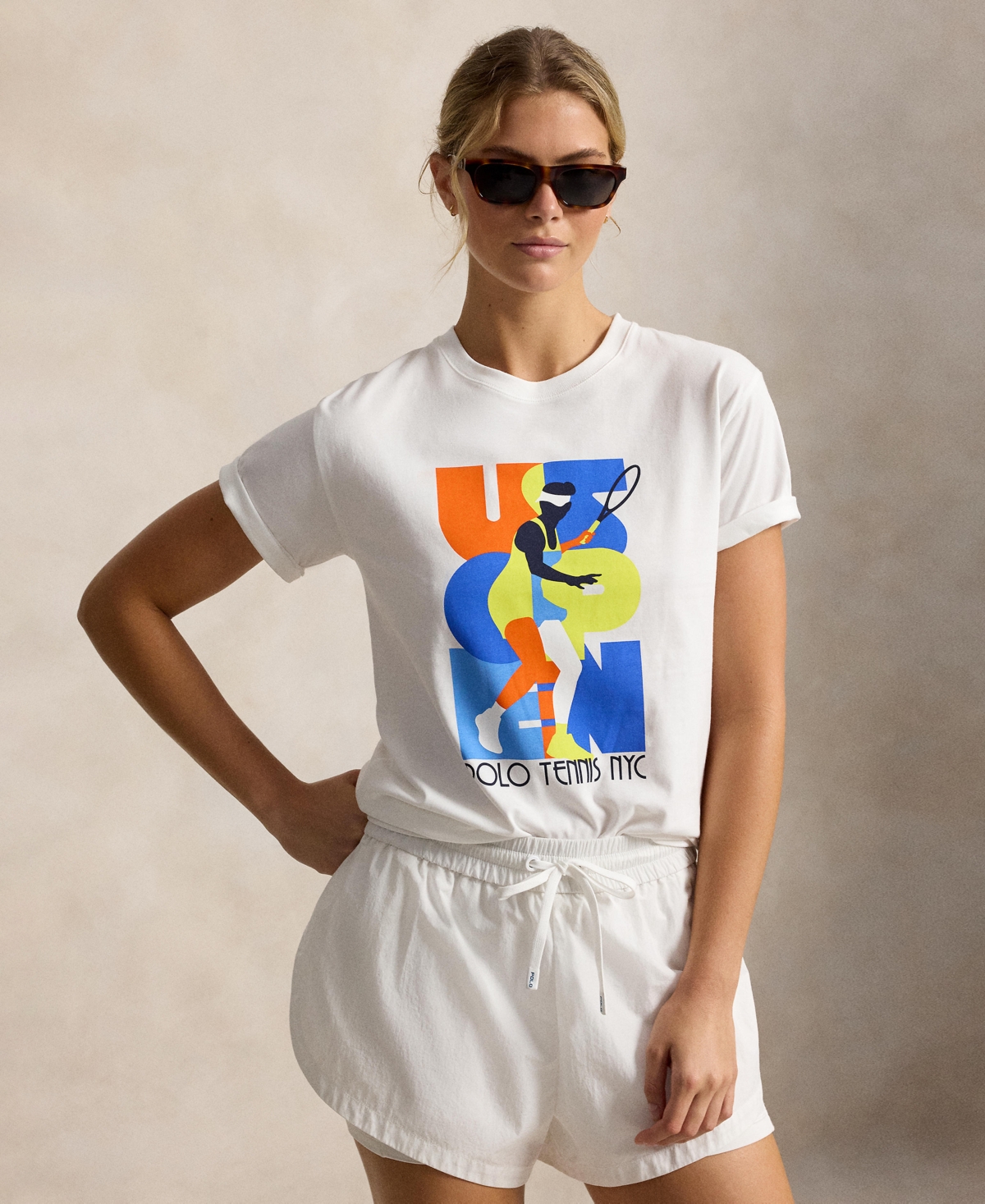 Polo Ralph Lauren Women's Us Open Graphic Crewneck Jersey T-Shirt
