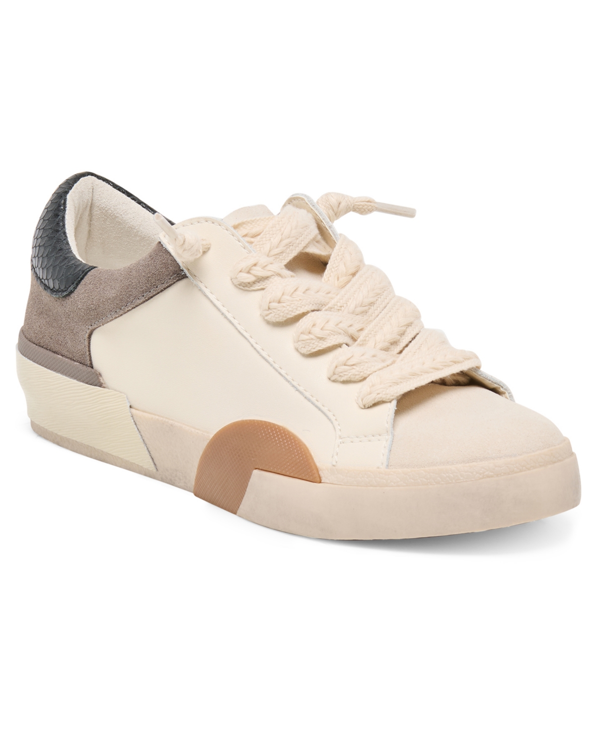Dolce Vita Women's Zina Lace Up Sneakers - White/Grey Multi Leather