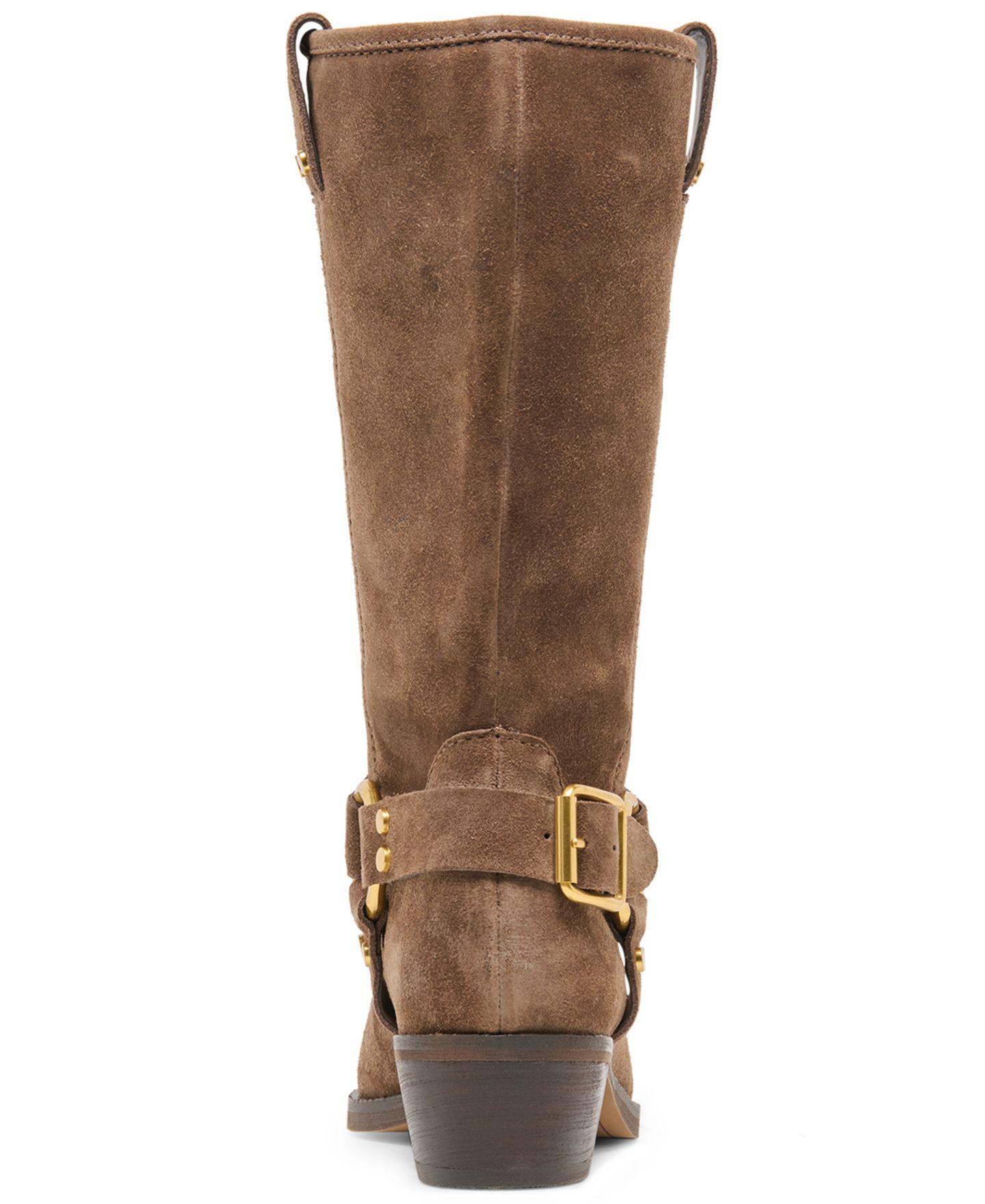 Женские ботинки Dolce Vita Rolan Ankle Harness Moto Tall, цвет: Шоколадный замшевый — фото 3