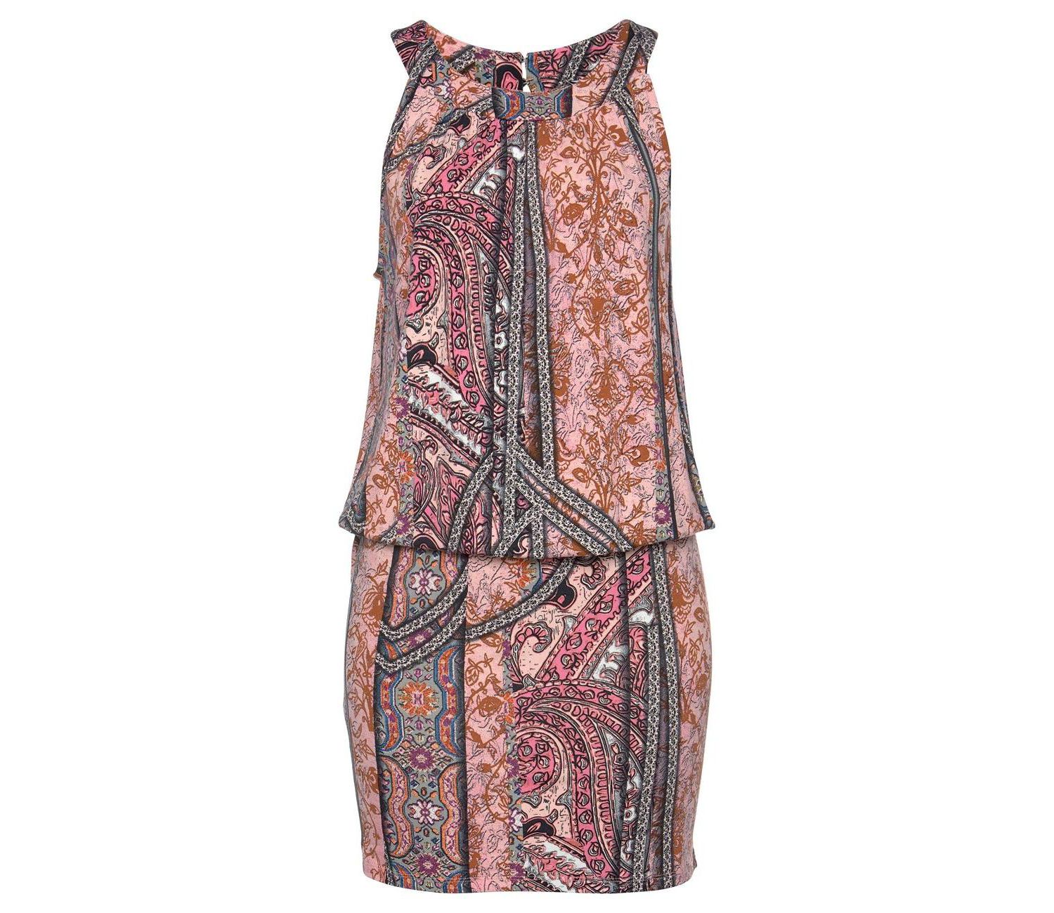Women's Viscose Printed Sleeveless Short Dress