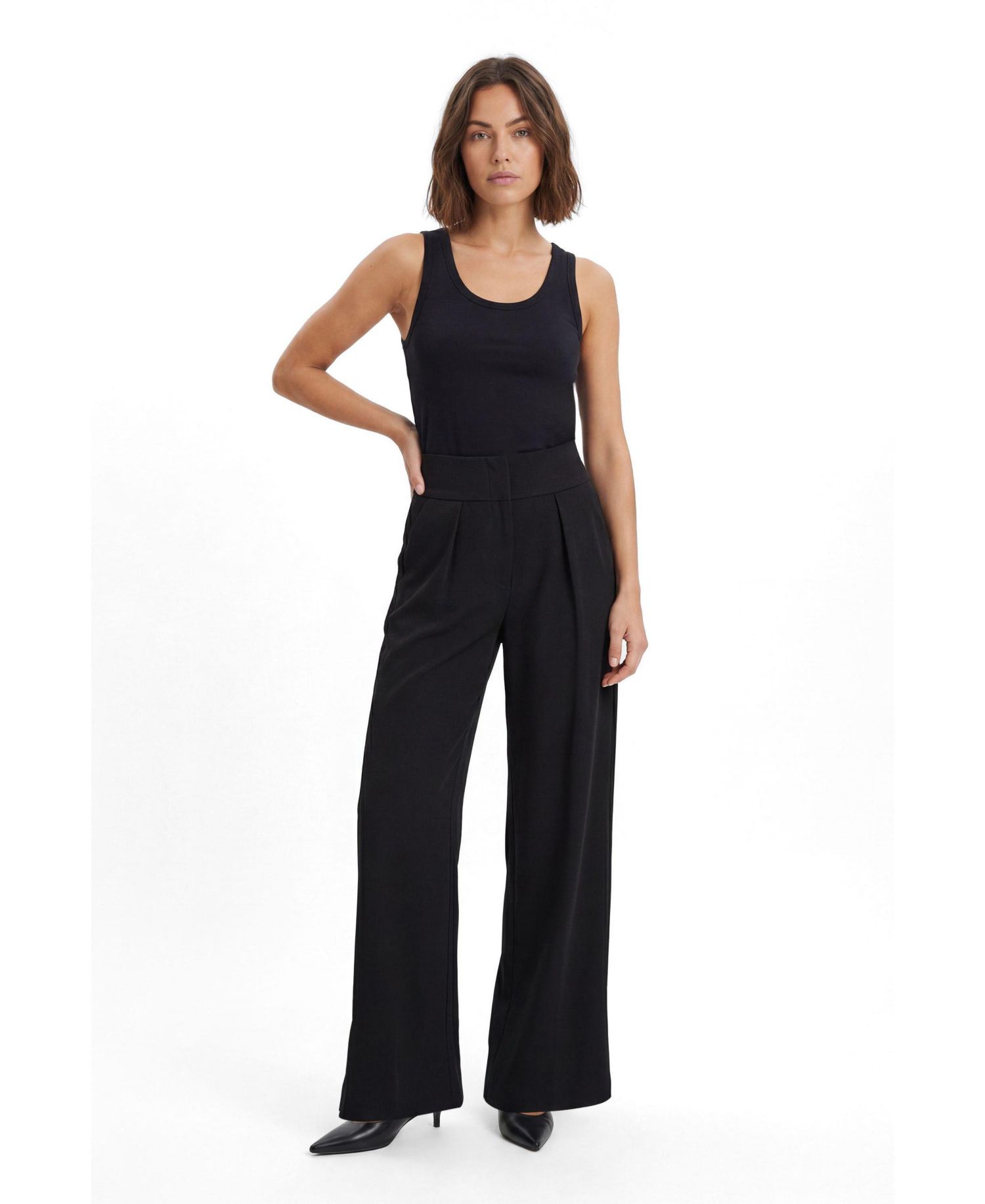 Women's High Waist Wide Leg Trouser