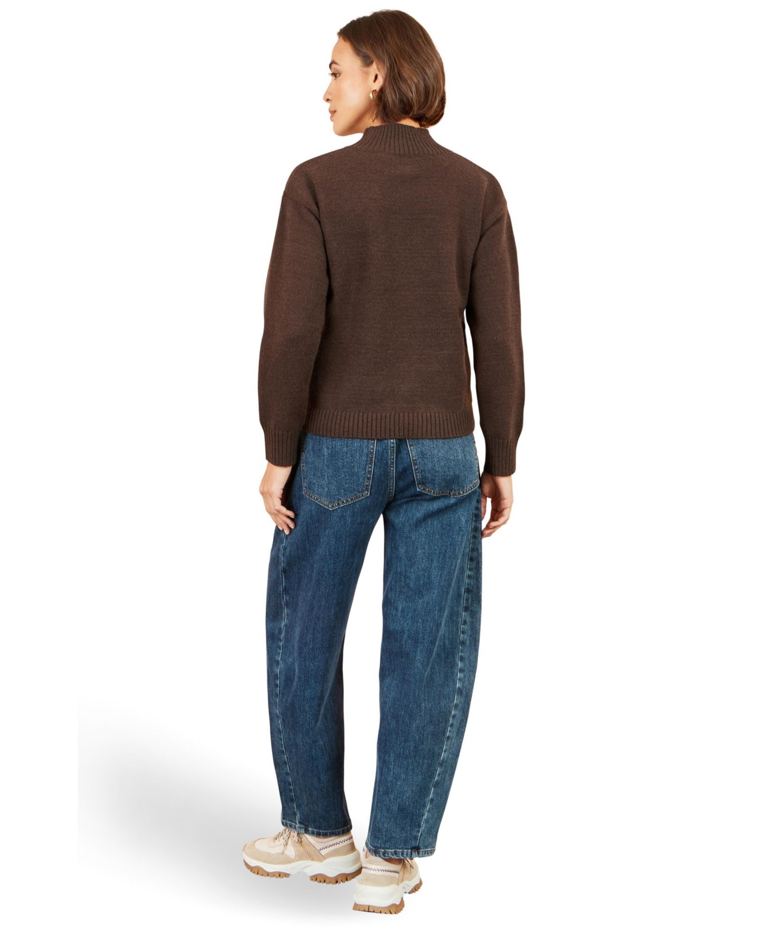 Women's Applique Flowers High Neck Jumper