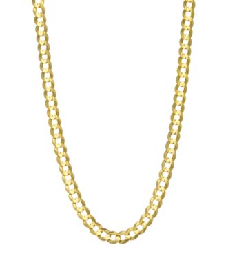 Solid Curb Chain 24" Necklace in 10k Yellow Gold