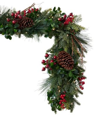 Boxwood Berries Garland 6' LEDC BO