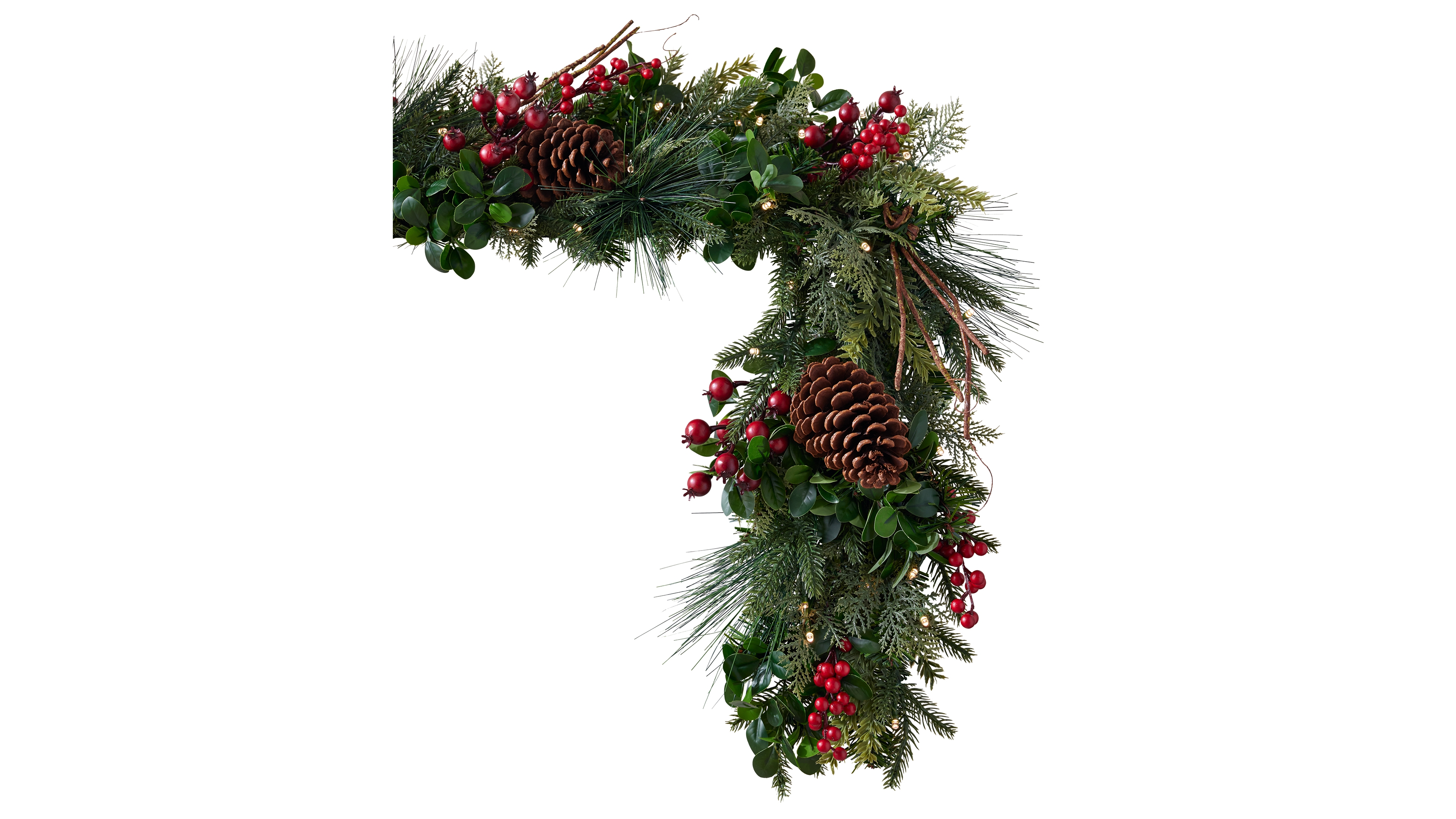 Balsam Hill Boxwood Berries 6' Led Garland