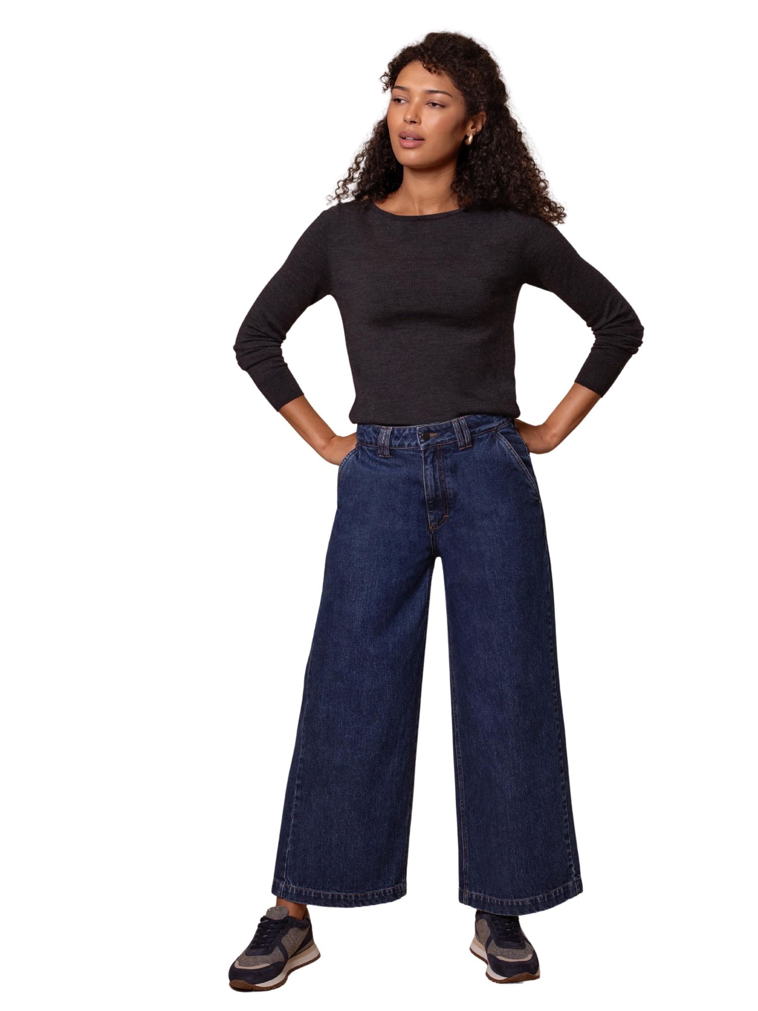 Women's Crop Wide Leg Trousers