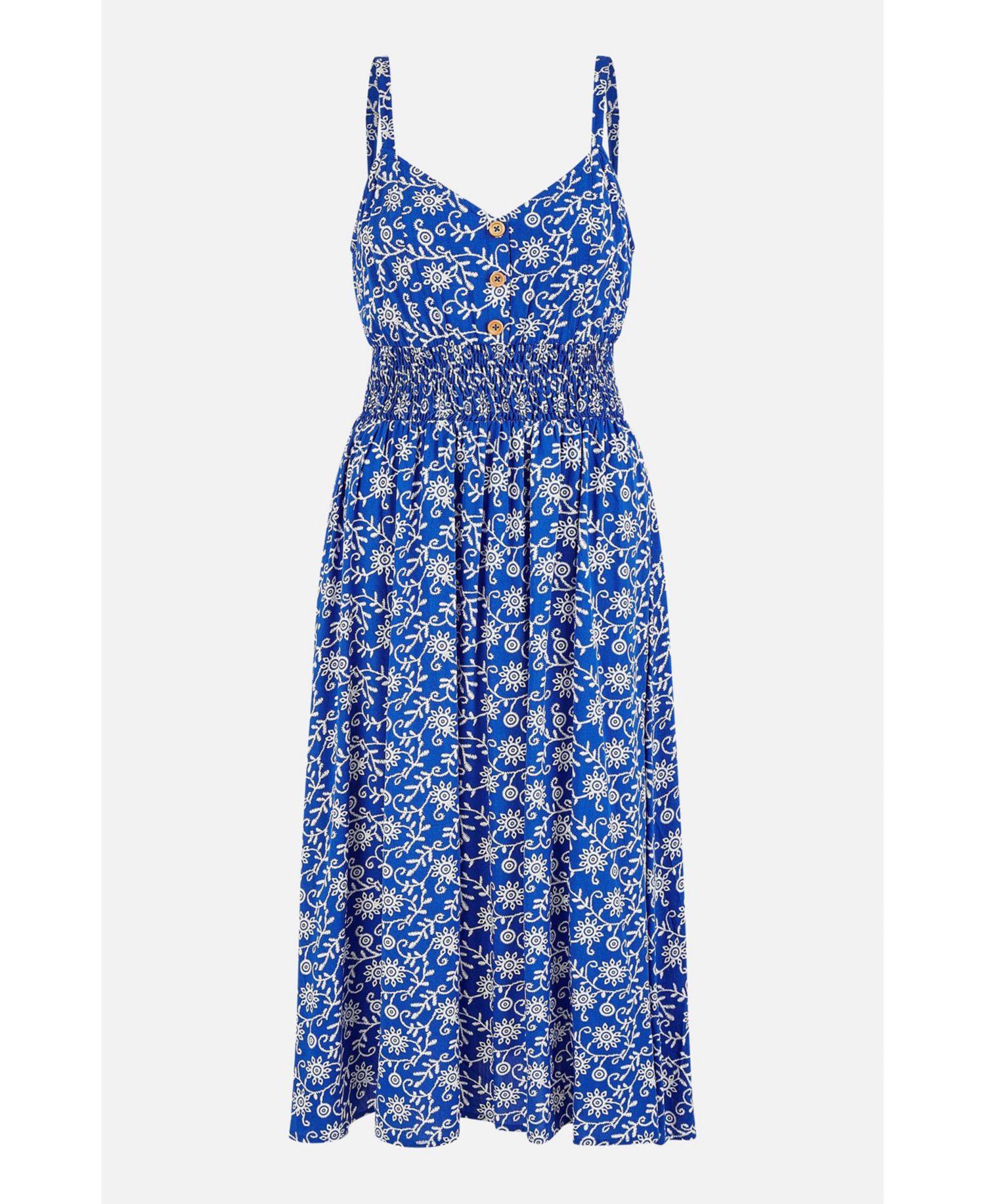 Women's Printed Sweetheart Neckline Midi Dress