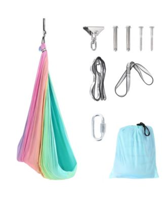 Dual-Layer Sensory Swing, 55" x 59", 360degree(s) Swivel, Holds Up to 300 lb, Indoor Outdoor Therapy Swing