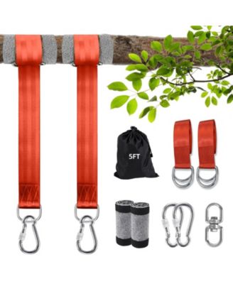 5ft Tree Swing Hanging Kit 5500 Lbs. Capacity Extra Long Straps Screw Lock Carabiners