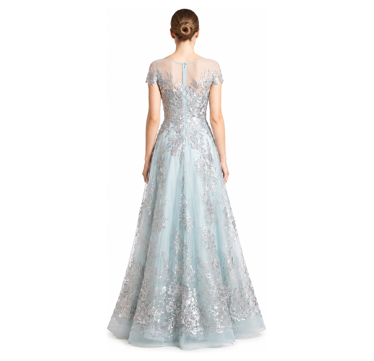 Women's Beautiful Lace Applique A-Line Ball Gown