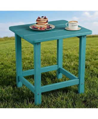 Weather Resistant HDPE Adirondack Square Side Table – Easy Assembly, Maintenance-Free for Patio Garden Balcony Porch Pool Beach