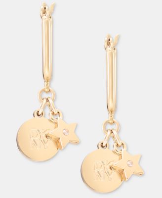 Crystal Logo Star Drop Earrings