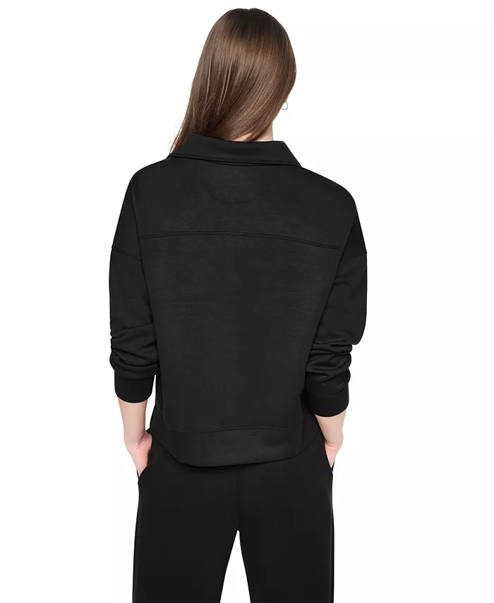 Women's Mock-Neck Half-Zip Stretch-Scuba Sweatshirt - thumbnail 5