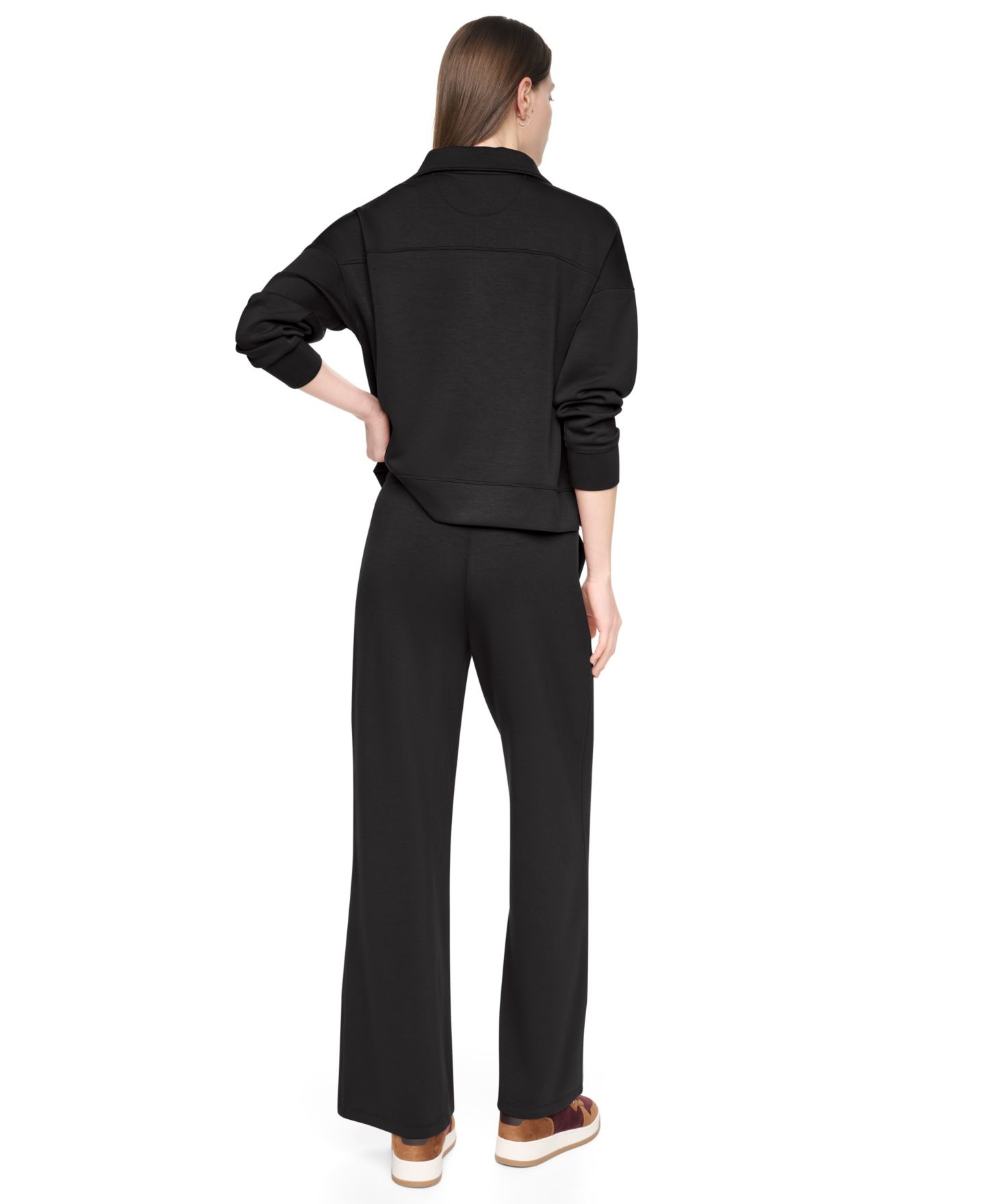 Женская толстовка DKNY Sport Mock-Neck Half-Zip Stretch-Scuba, цвет: Чёрный — фото 7