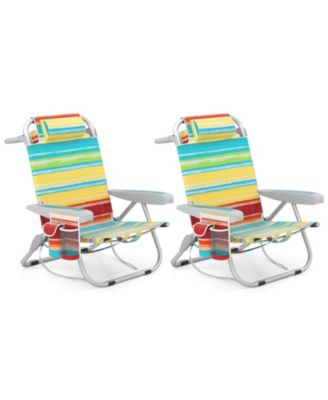 2 Pack Beach Chair Folding Aluminum Camping Lounge outdoor
