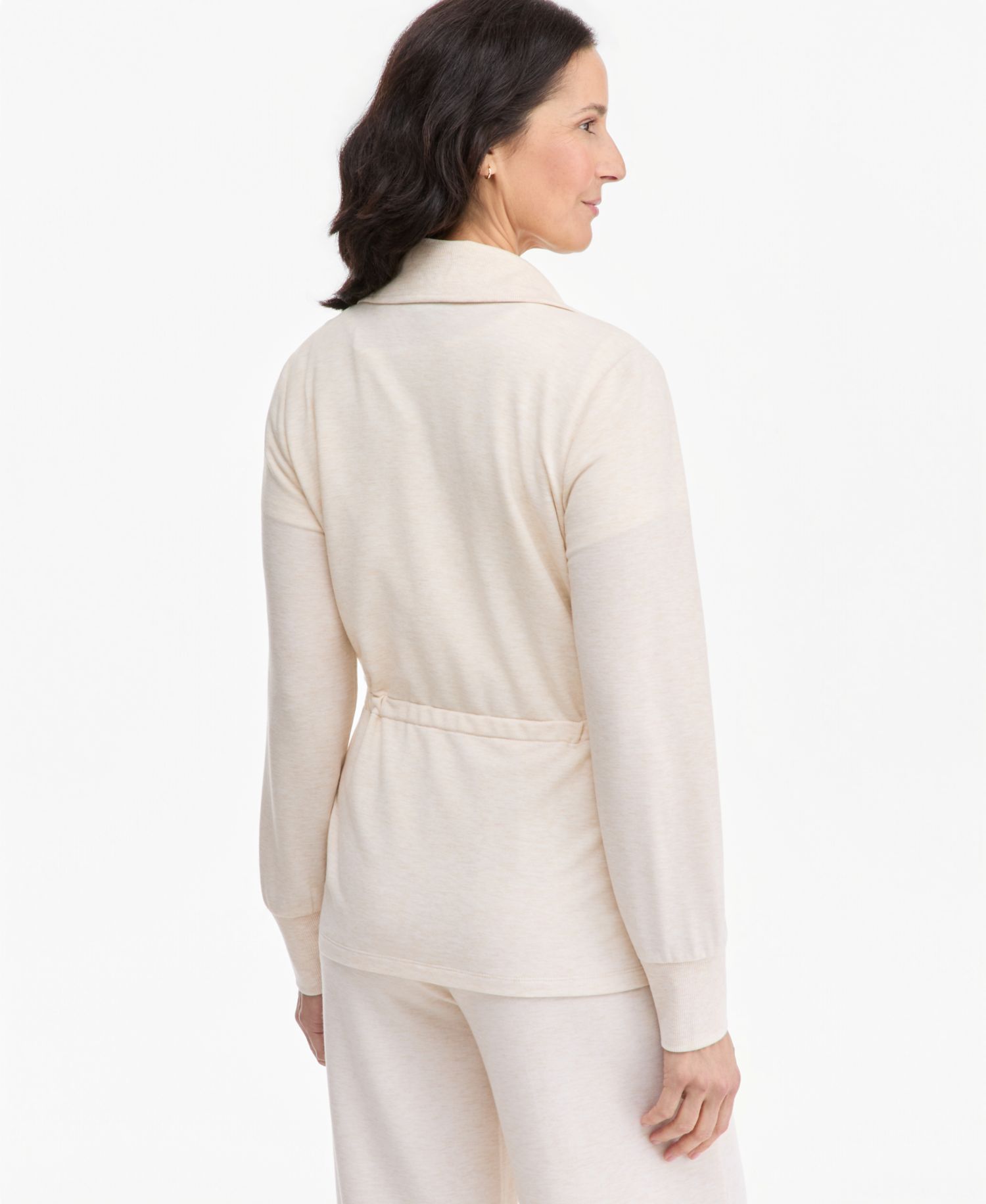 Petite LuxLounge Long-Sleeve Collared Tunic Top