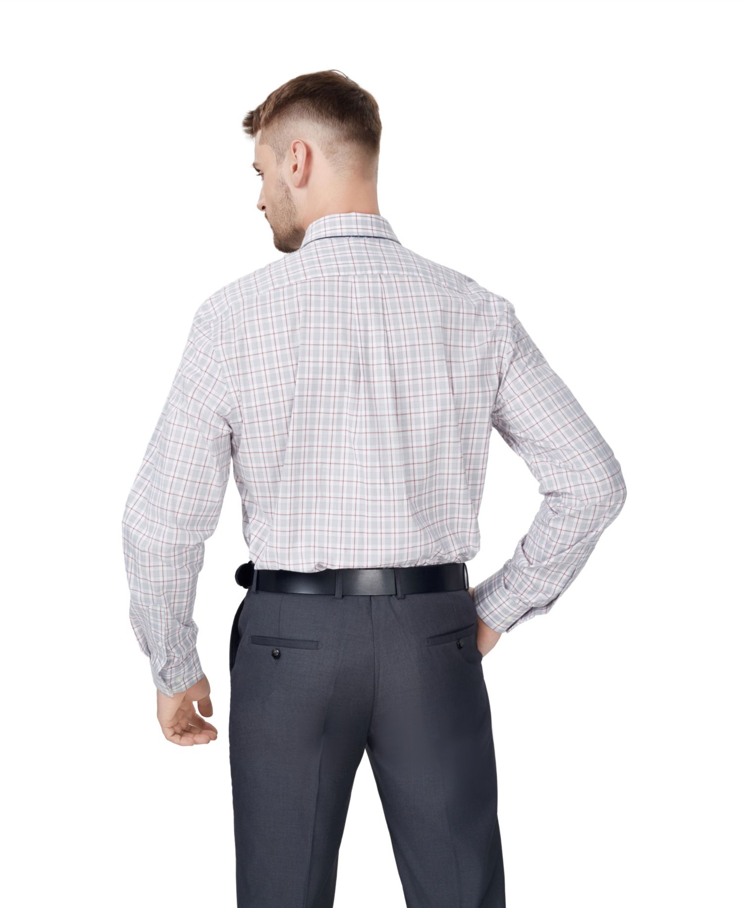 Men's Regular-Fit Bespoke Plaid Dress Shirt