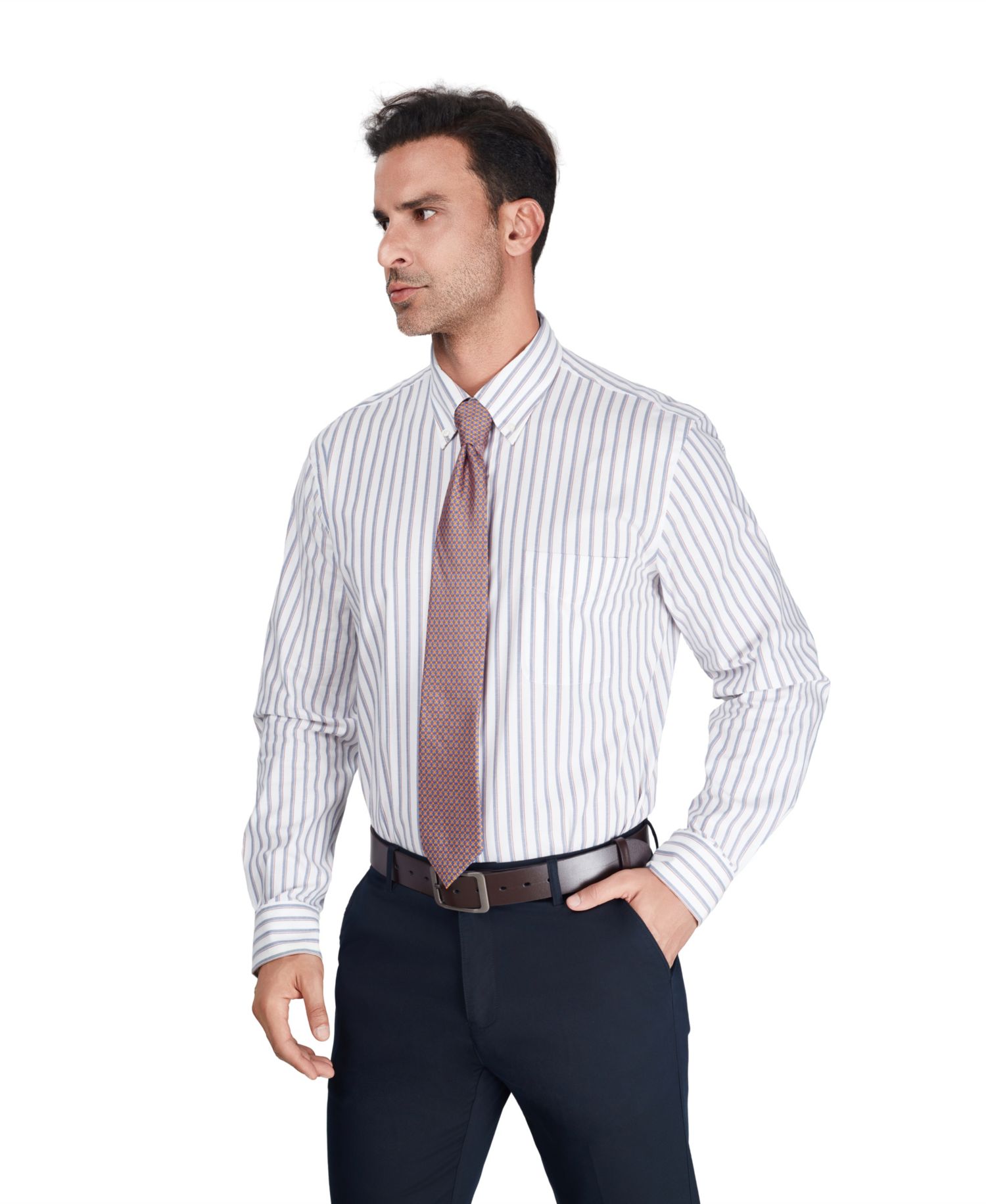 Men's Regular-Fit Harry Stripe Dress Shirt