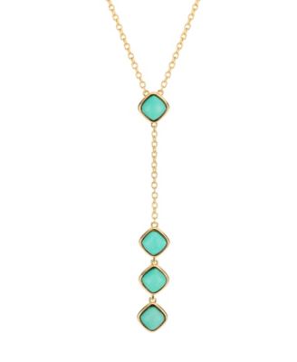 Gold-Plated Lapis Howlite Turquoise Y-Necklace