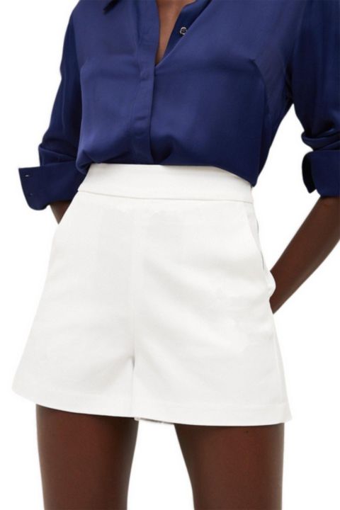 Женские шорты Karen Millen Essential Tailored High-Waisted Shorts, 17.72" Inseam, цвет: Слоновая кость