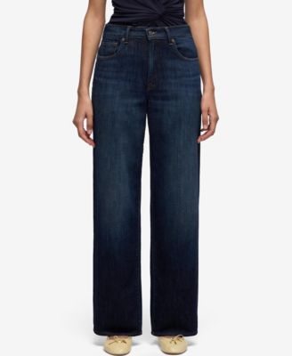 Women's Stovepipe Straight Dark Rinse Mid-Rise Jeans, 32" Inseam