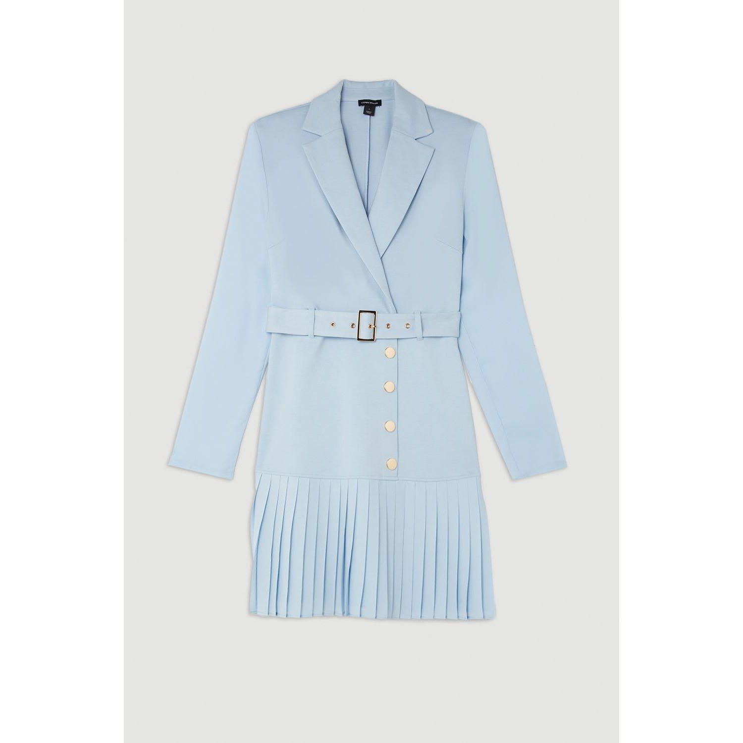 Women's Pleated Skirt Collared Mini Dress
