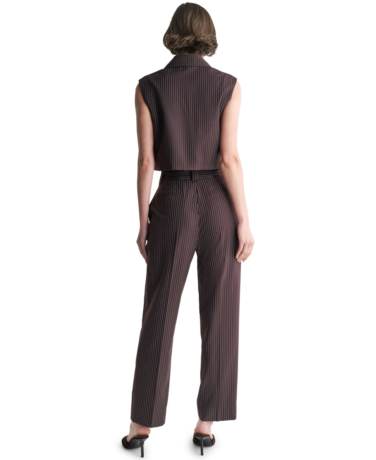Women's High-Rise Wide-Leg Stripe Pants