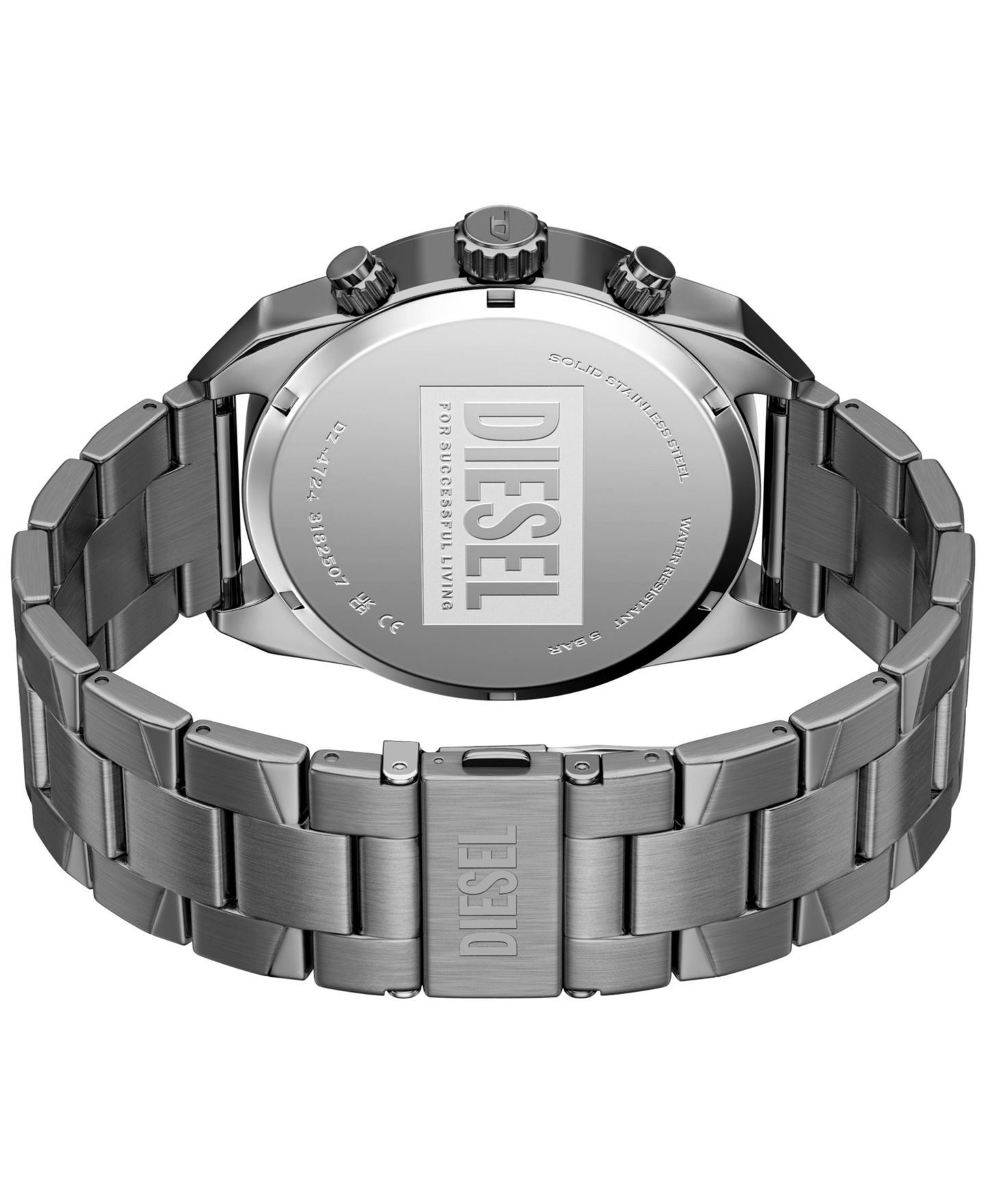 Мужские часы Diesel Spiked Quartz Chronograph Gunmetal Stainless Steel Watch 49mm — фото 4