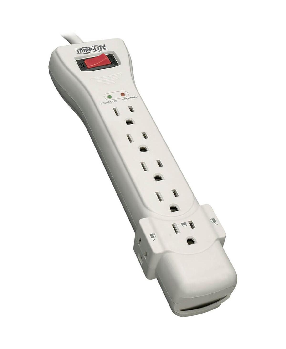 Tripp Lite SUPER7 2160-Joule 7-Outlet Surge Protector for Computer, Printer, Router, Modem and More - Light gray