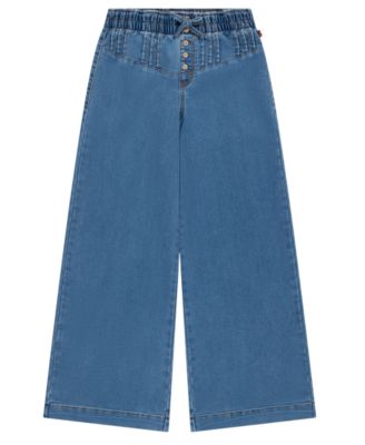 Girls 7-16 Pull On Pintuck Wide Dobby Pants