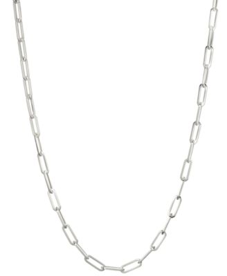 Paperclip Chain 20" Necklace in 10k White Gold