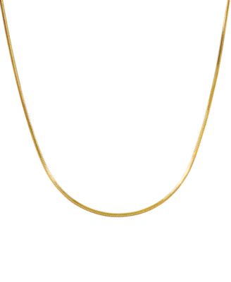 Square Snake Chain 18" Necklace in 10k Yellow Gold