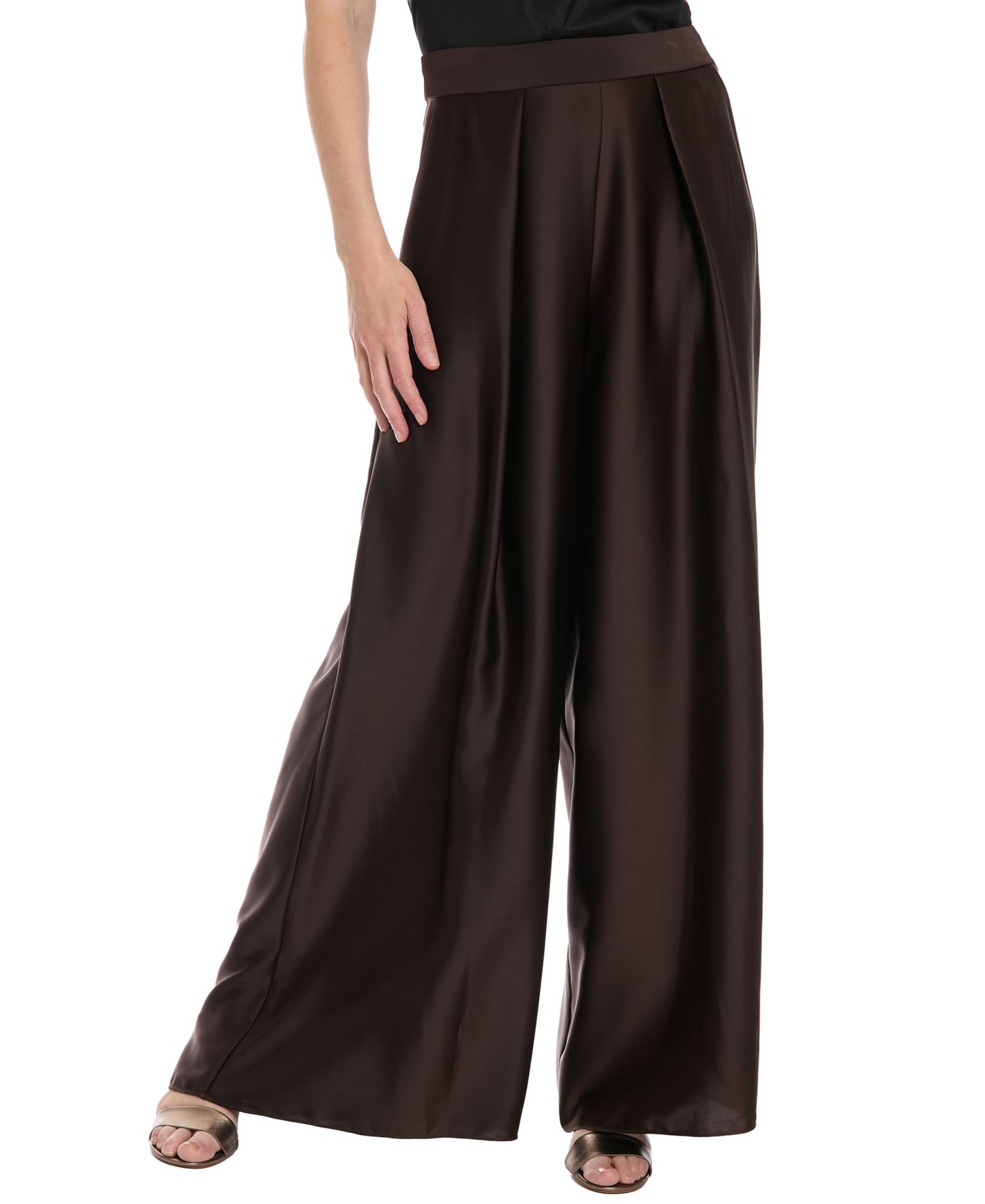 Женские брюки Muse High-Waisted Pleated Wide-Leg, цвет: Java — фото 3