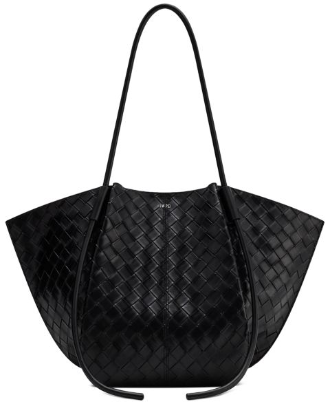 Женская сумка JW PEI Nala Wide Weave Tote Handbag, цвет: Чёрный