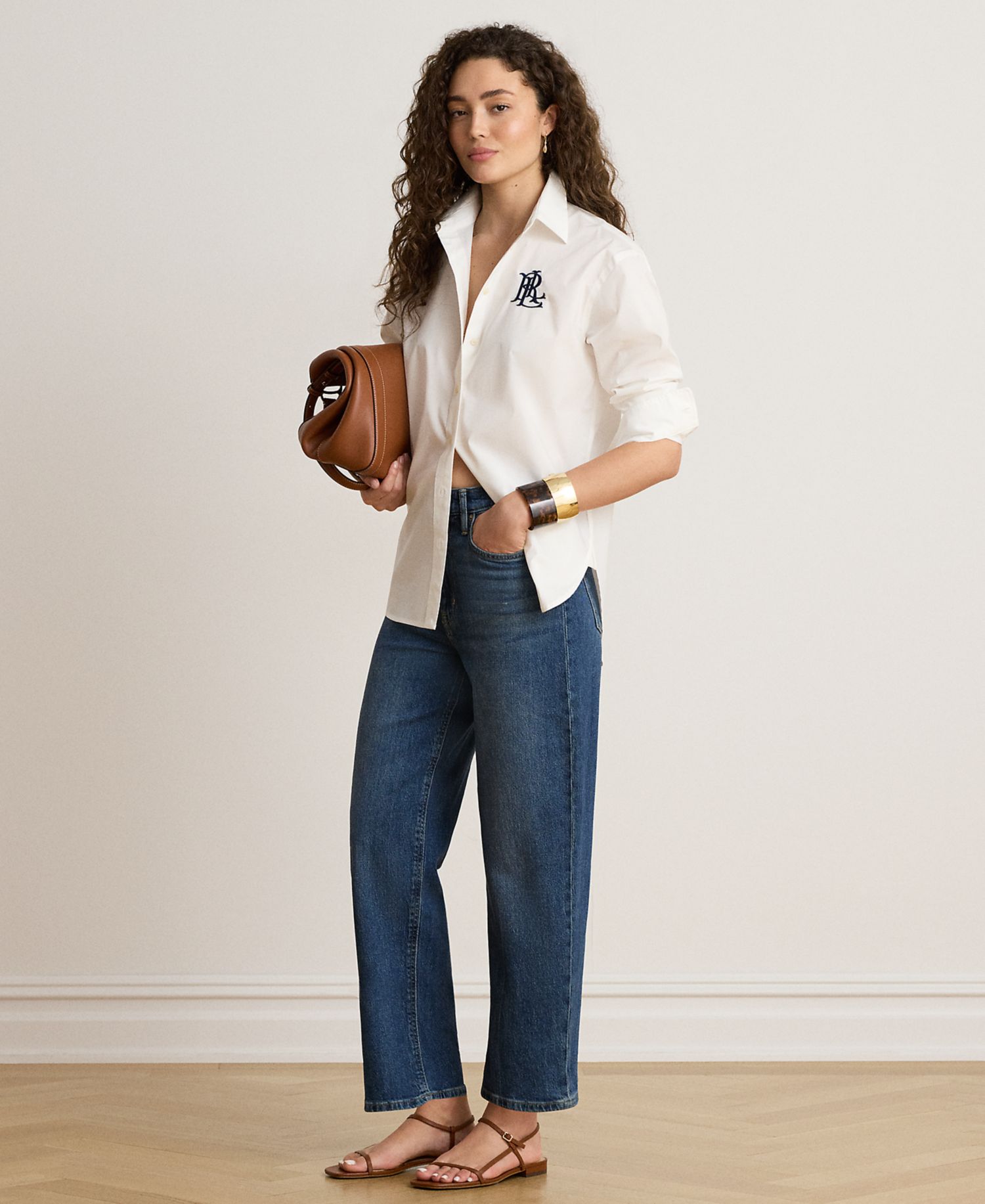 Petite High-Rise Relaxed Straight Ankle Jeans