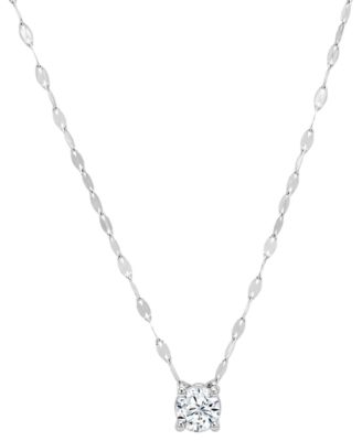 Lab-Grown White Sapphire (5/8 ct. t.w.) Pendant Necklace in Sterling Silver