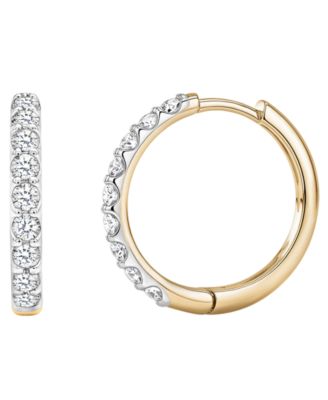 Lab-Grown White Sapphire (1-1/4 ct. t.w.) Hoop Earrings in 14k Gold-Plated Sterling Silver