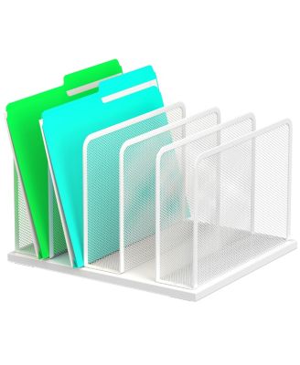 Heavy Duty Steel Mesh Desk File Organizer Compartments Desktop Sorter for Home Office Classroom