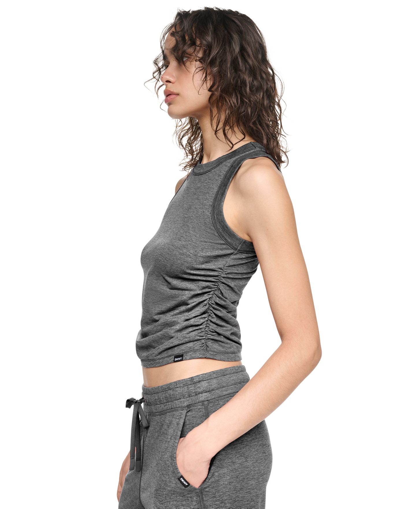 Женский свитшот DKNY Sport Spacedye с круглым вырезом, цвет: Чёрный — фото 3