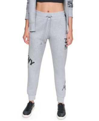 Women's Graffiti Logo Mid-Rise Rib Waist Cuffed Joggers