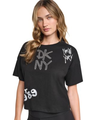 Women's Graffiti Logo Cropped Graphic T-Shirt