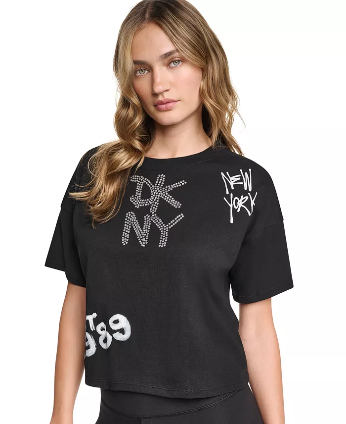 Women's Graffiti Logo Cropped Graphic T-Shirt