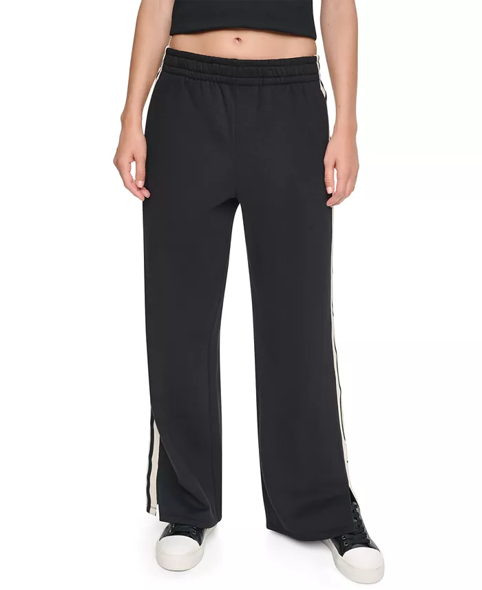 Women's High-Rise Textured Tape Straight-Leg Track Pants